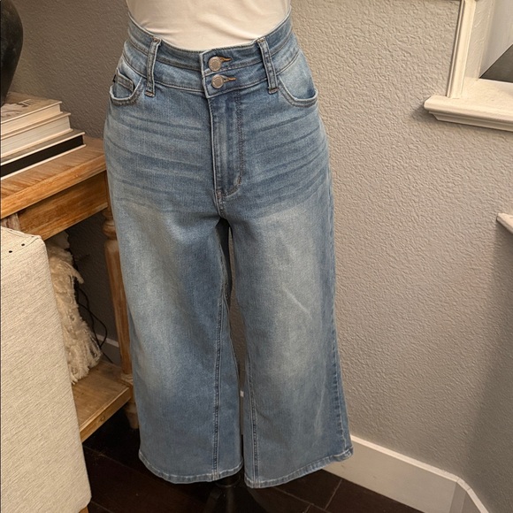 Judy Blue Double the Cool Cropped Wide Leg High Waist Jeans Size 30 - Picture 3 of 8